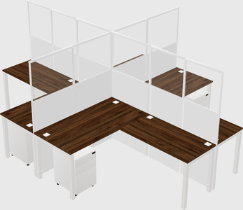Shared l-shaped cubicles