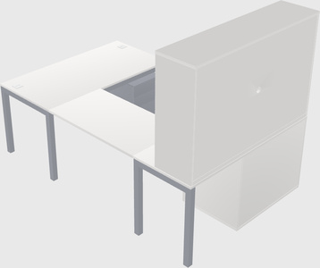 U-shaped desk + file cabinet