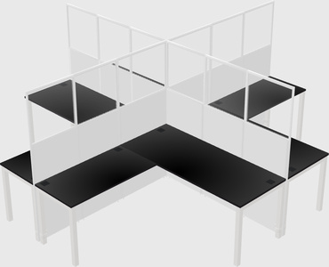 Shared l-shaped cubicles