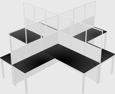 Shared l-shaped cubicles