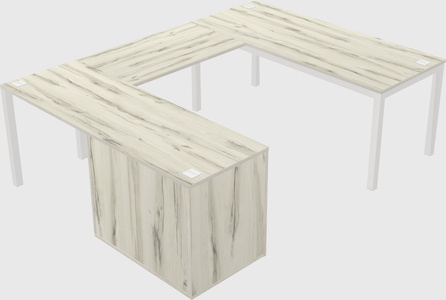 U-shaped desk + cabinet