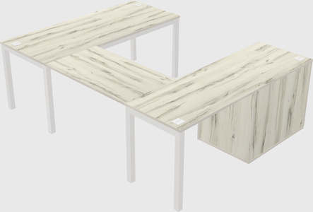 U-shaped desk + cabinet