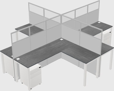 Shared l-shaped cubicles