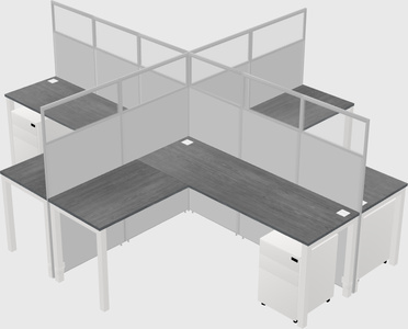 Shared l-shaped cubicles