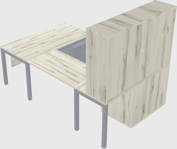 U-shaped desk + file cabinet