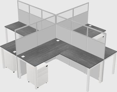 Shared l-shaped cubicles