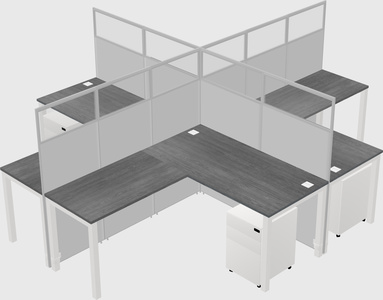 Shared l-shaped cubicles