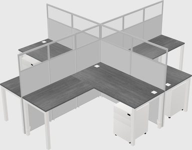 Shared l-shaped cubicles