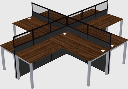 Shared l-shaped cubicles