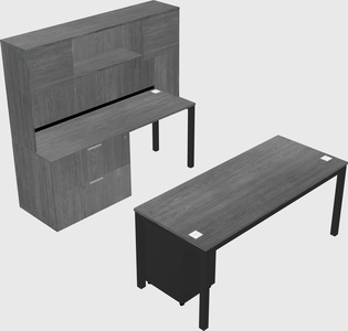 Parallel desk + file cabinet