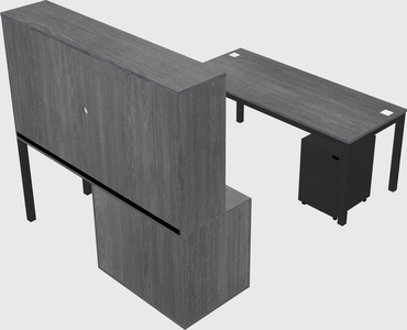 Parallel desk + file cabinet