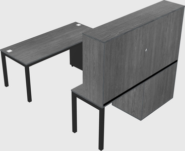 Parallel desk + file cabinet