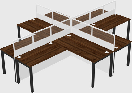 Shared l-shaped cubicles