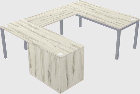 U-shaped desk + cabinet