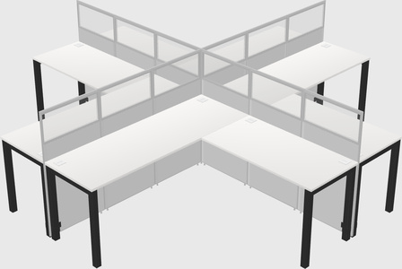 Shared l-shaped cubicles