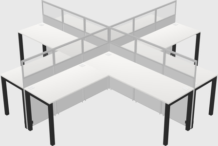 Shared l-shaped cubicles