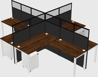 Shared l-shaped cubicles