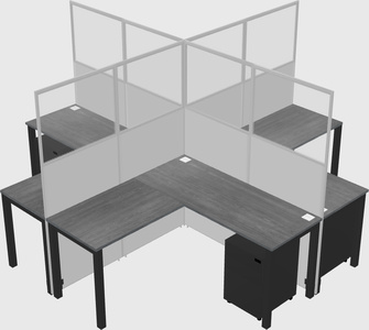 Shared l-shaped cubicles