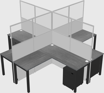 Shared l-shaped cubicles