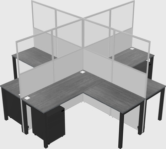 Shared l-shaped cubicles