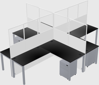 Shared l-shaped cubicles