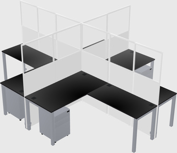 Shared l-shaped cubicles