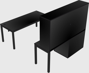 Parallel desk + file cabinet