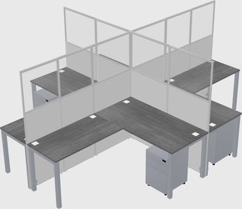 Shared l-shaped cubicles