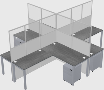 Shared l-shaped cubicles