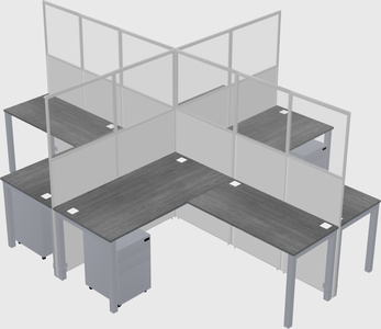 Shared l-shaped cubicles