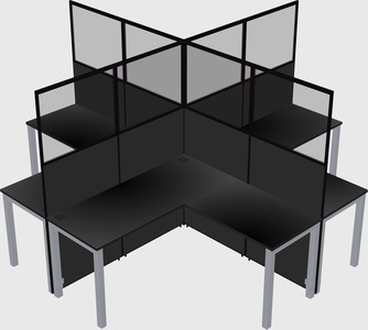 Shared l-shaped cubicles