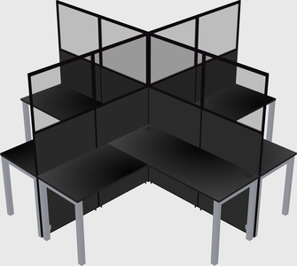 Shared l-shaped cubicles