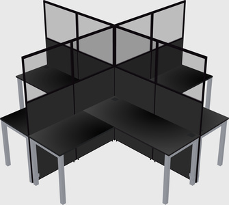 Shared l-shaped cubicles