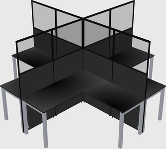 Shared l-shaped cubicles