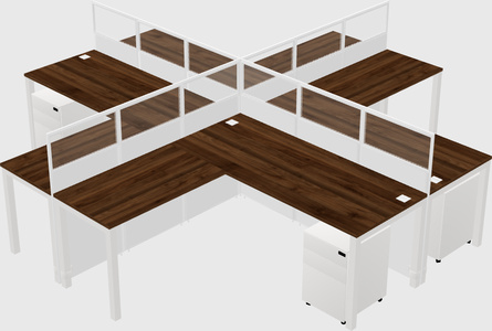 Shared l-shaped cubicles