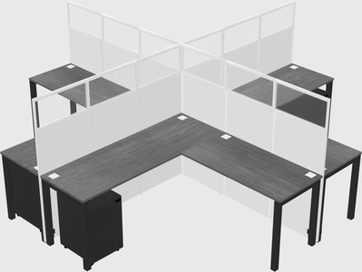 Shared l-shaped cubicles