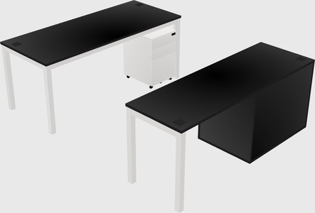 Parallel desk + file cabinet
