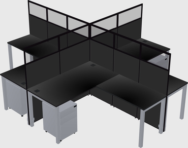 Shared l-shaped cubicles