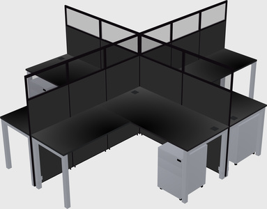 Shared l-shaped cubicles