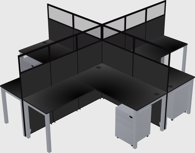 Shared l-shaped cubicles