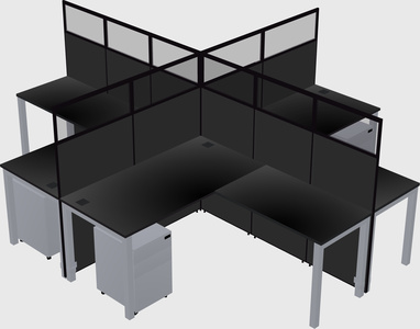 Shared l-shaped cubicles