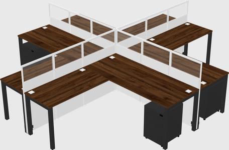 Shared l-shaped cubicles