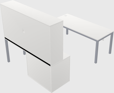 Parallel desk + cabinet
