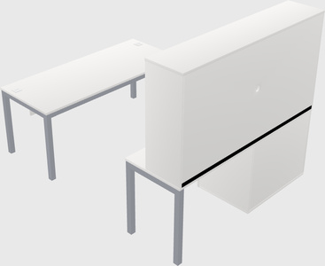 Parallel desk + cabinet