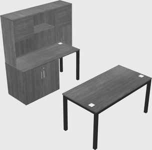 Parallel desk + cabinet