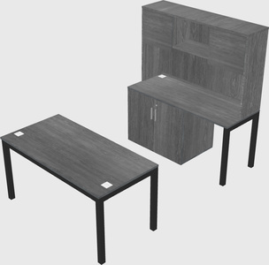 Parallel desk + cabinet