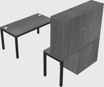 Parallel desk + cabinet