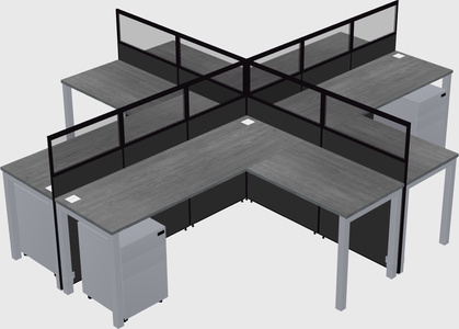 Shared l-shaped cubicles