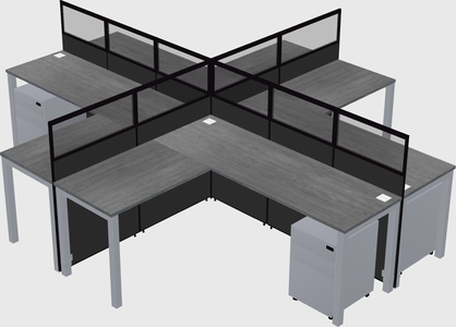 Shared l-shaped cubicles