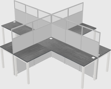 Shared l-shaped cubicles